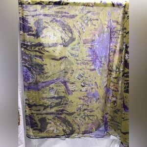 Abstract Patterned Scarf in Green and Purple